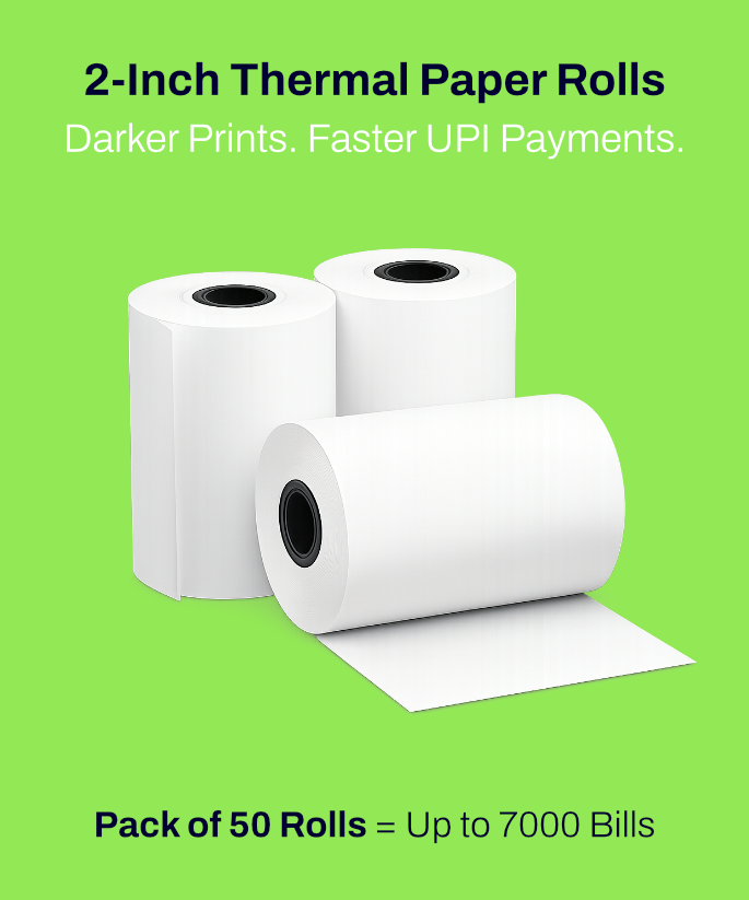 2-Inch Thermal Paper Rolls (Pack of 50)