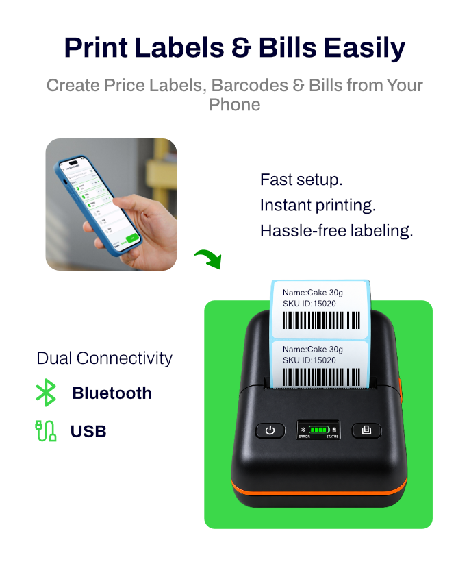 Bluetooth Label & Receipt Printer