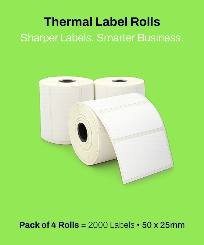 Thermal Labels for Price & Barcode Printing – 50 × 25 mm