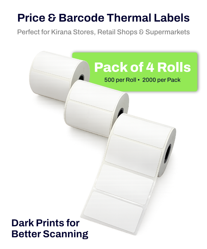 Thermal Labels for Price & Barcode Printing – 50 × 25 mm